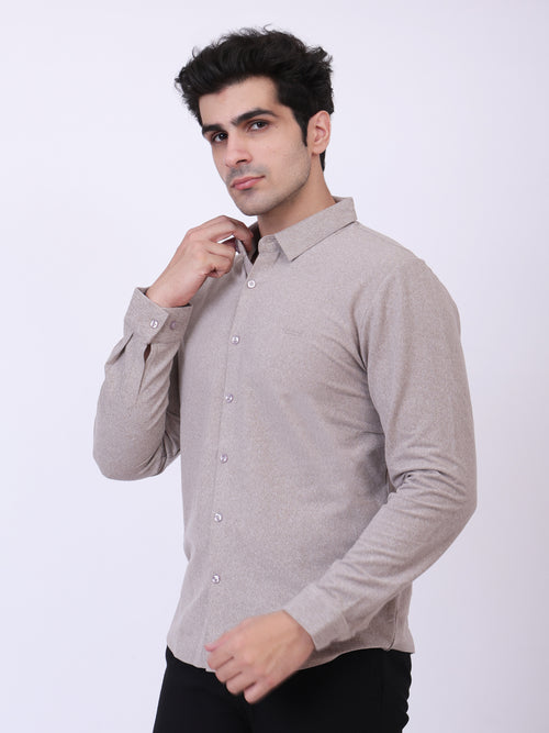 Brand Khasaab style Men’s Premium Solid Grey Full Sleeve Shirt | Smart Casual Shirt