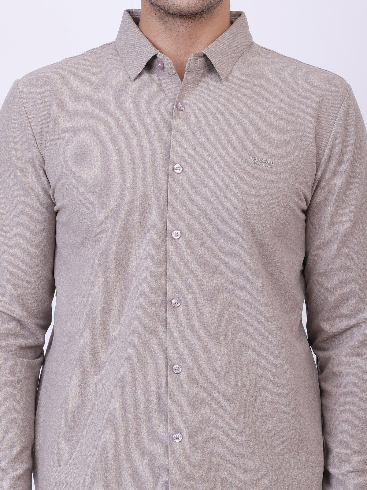 Brand Khasaab style Men’s Premium Solid Grey Full Sleeve Shirt | Smart Casual Shirt