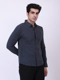 Brand Khasaab style Men’s Premium Solid Charcoal Blue Full Sleeve Shirt | Smart Casual Shirt