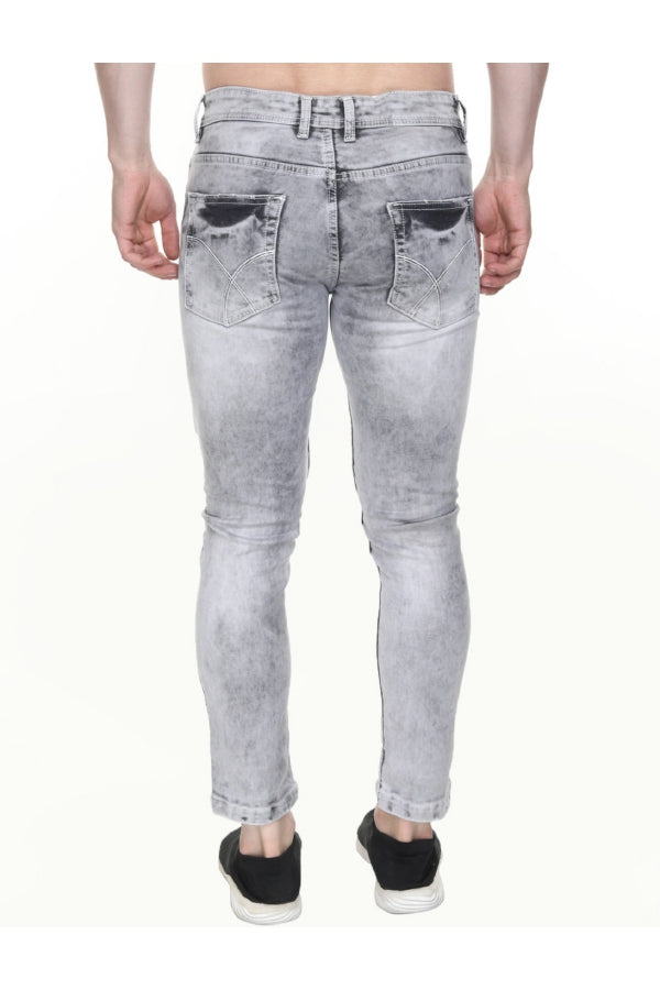 Men Skinny Mid Rise Grey Jeans