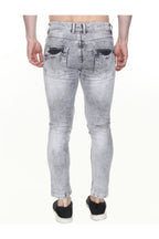 Men Skinny Mid Rise Grey Jeans