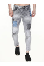 Men Skinny Mid Rise Grey Jeans
