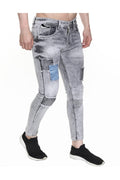 Men Skinny Mid Rise Grey Jeans