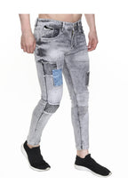 Men Skinny Mid Rise Grey Jeans